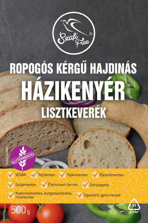 Szafi Free ropogós kérgű hajdinás házikenyér lisztkeverék (gluténmentes) 500g